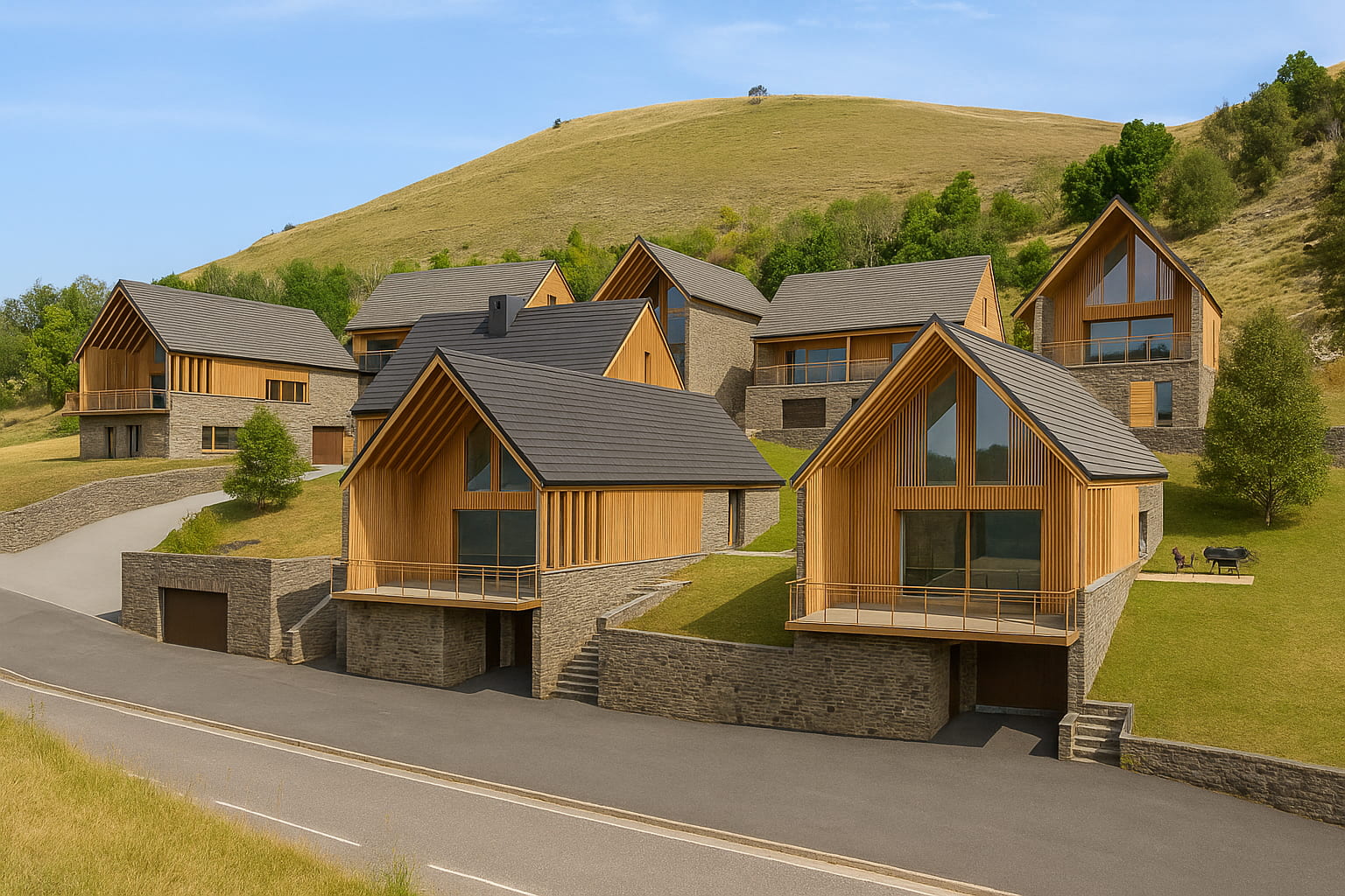 Vue été retouchée Hameau du Pastouret